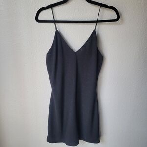 Alice & Olivia Skinny Strap LBD Little Black Dress With Glitter Size 8 In Black